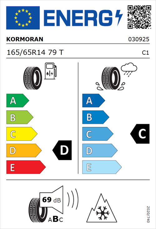 Tyre Label for Kormoran All Season 165/65R14 79T